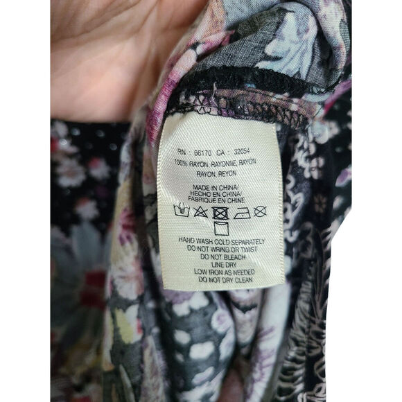 Anthropologie Maeve Autumnal Floral High-Low Button Front Tunic Top Size Medium - Picture 9 of 9